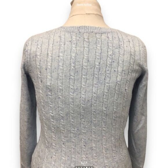 Talbots Women’s Crewneck Cable-knit Sweater, Light Blue, Size XS - Picture 4 of 6